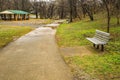 A Park Bench and a Picnic Pavilion at Garst Mill Park